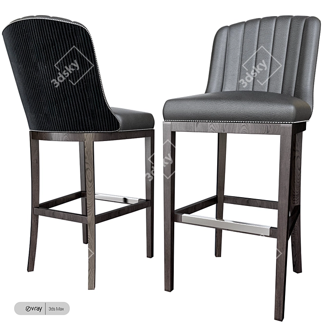 Elegant Balmore Bar Stool 3D model image 1