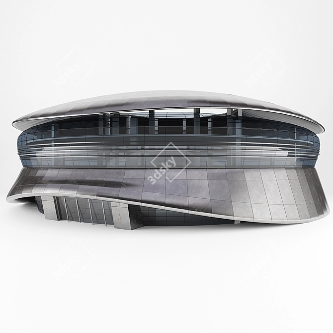 Curved Office Buildings 3D model image 1