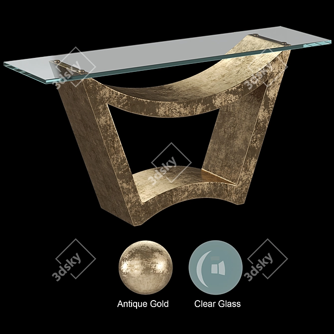 Elegant Franco Hallway Console 3D model image 2