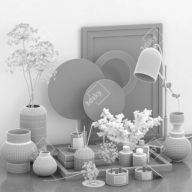 Elegant Decorative Set in 3D 3D model image 4