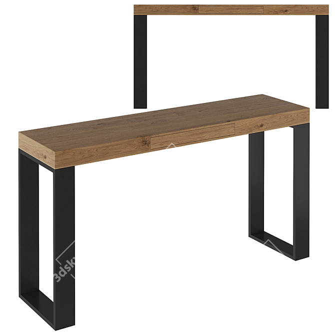 Modern Oak Veneer Console: Franco CII39 3D model image 1