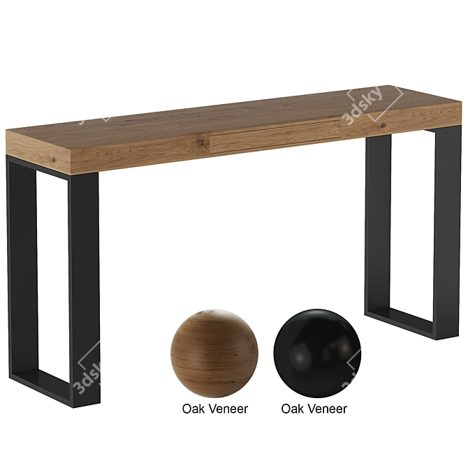 Modern Oak Veneer Console: Franco CII39 3D model image 2