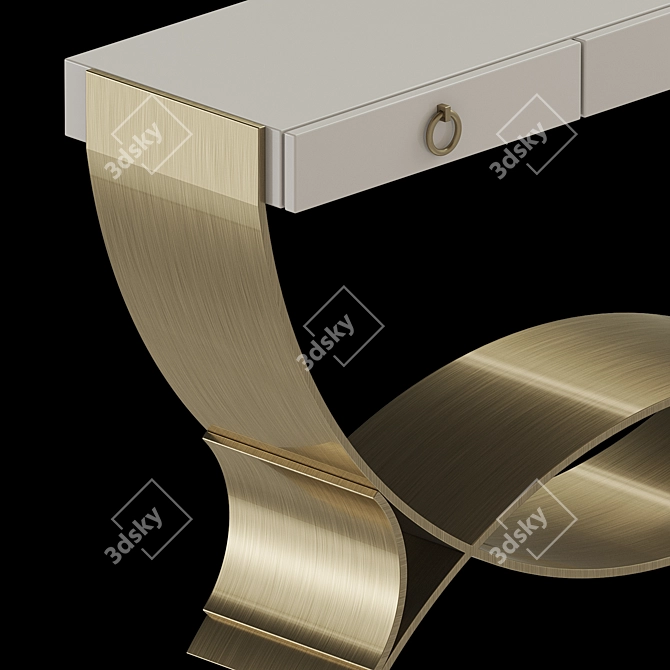 Satin Brass Console Table 3D model image 4