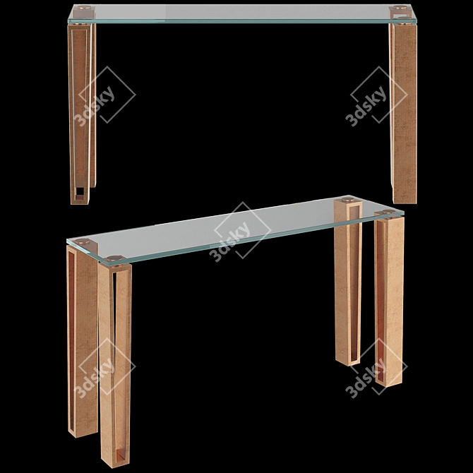 Cristal CII015: Brushed Copper Console 3D model image 3