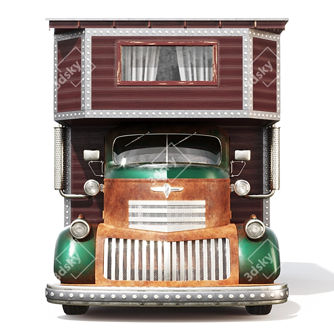 Chevrolet Coe Camper: Hippie-Inspired House Truck 3D model image 2