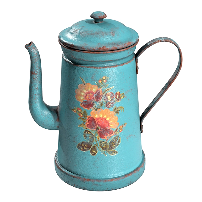 Vintage Grunge Coffee Pot 3D model image 2