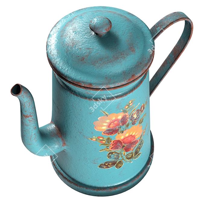 Vintage Grunge Coffee Pot 3D model image 7