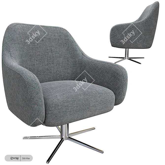Serena Swivel Chair: Modern Elegance & Functionality 3D model image 1