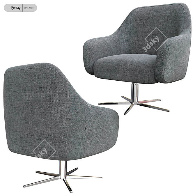 Serena Swivel Chair: Modern Elegance & Functionality 3D model image 3