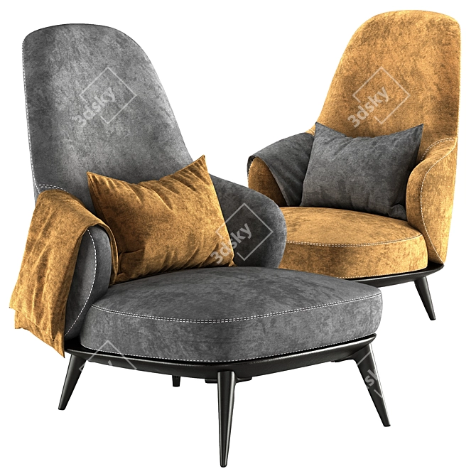 Elegant Minotti Leslie Armchair 3D model image 1