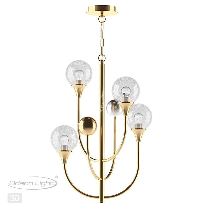 Odeon Kelli 4785/4: Elegant Gold/Silver Chandelier 3D model image 1