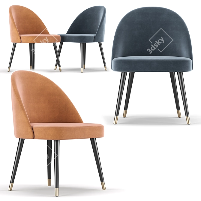 Elegant Camille Chair: Comfort and Style 3D model image 1