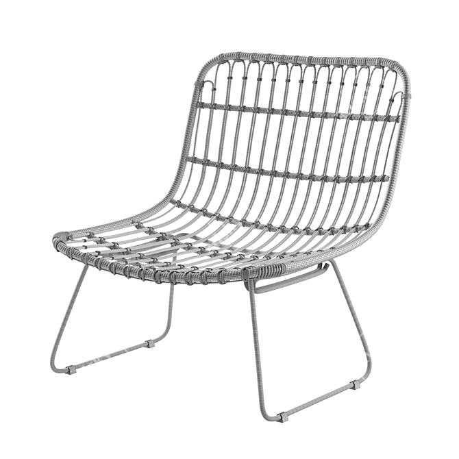 Title: Rattan Low Round Chair

Translation of the description: Low chair, carefully woven from rattan around a chrome-plated metal frame 3D model image 1