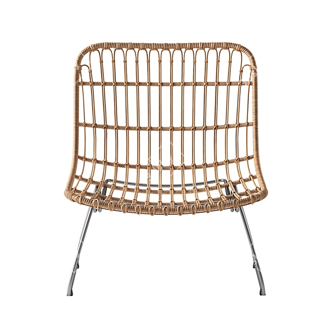 Title: Rattan Low Round Chair

Translation of the description: Low chair, carefully woven from rattan around a chrome-plated metal frame 3D model image 2