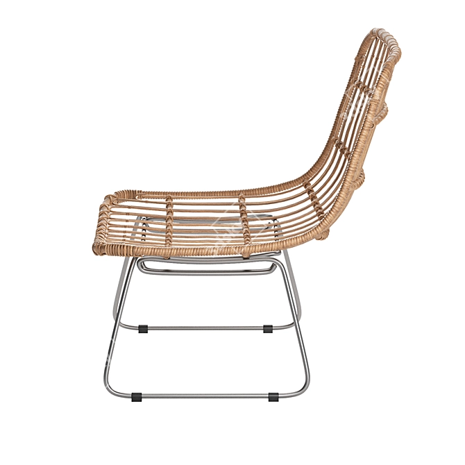 Title: Rattan Low Round Chair

Translation of the description: Low chair, carefully woven from rattan around a chrome-plated metal frame 3D model image 3