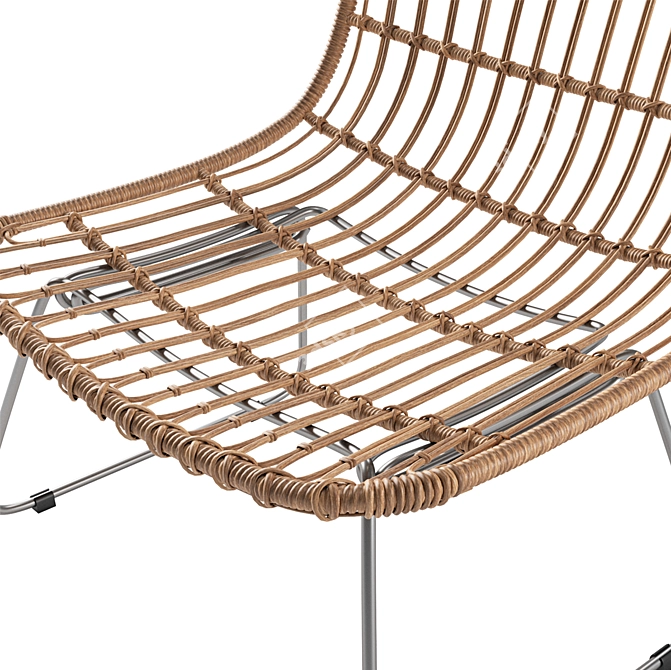 Title: Rattan Low Round Chair

Translation of the description: Low chair, carefully woven from rattan around a chrome-plated metal frame 3D model image 4