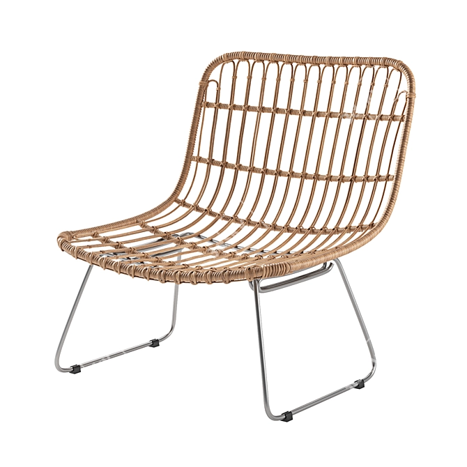 Title: Rattan Low Round Chair

Translation of the description: Low chair, carefully woven from rattan around a chrome-plated metal frame 3D model image 5