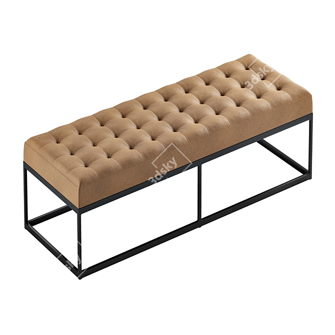 Faux Leather Buttoned Bench | Stylish & Versatile 3D model image 1