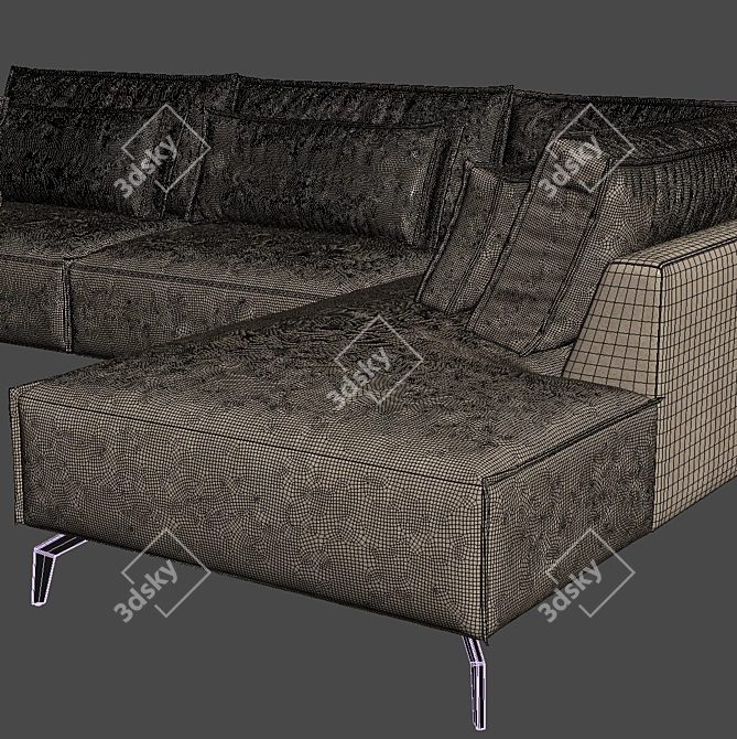 Modern Creta Corner Sofa Set 3D model image 4