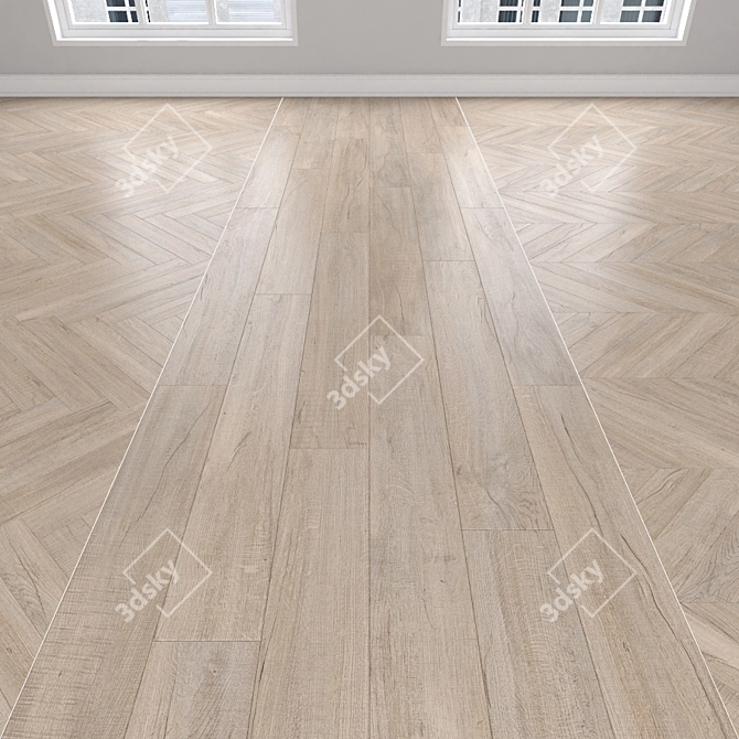 Oak Parquet: Herringbone, Linear, Chevron 3D model image 1