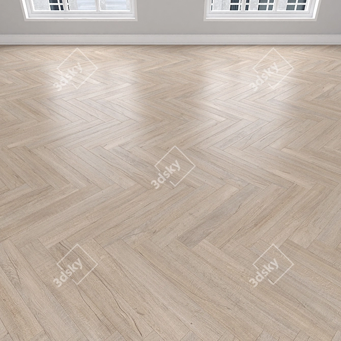 Oak Parquet: Herringbone, Linear, Chevron 3D model image 3