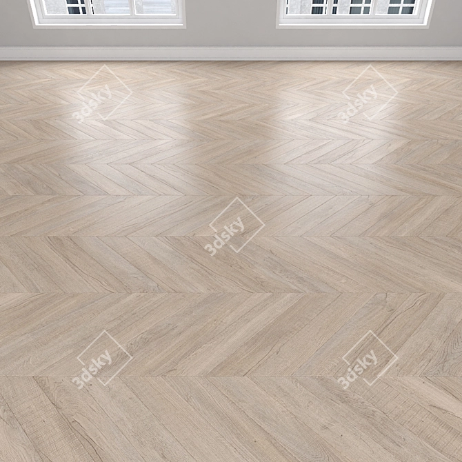 Oak Parquet: Herringbone, Linear, Chevron 3D model image 4