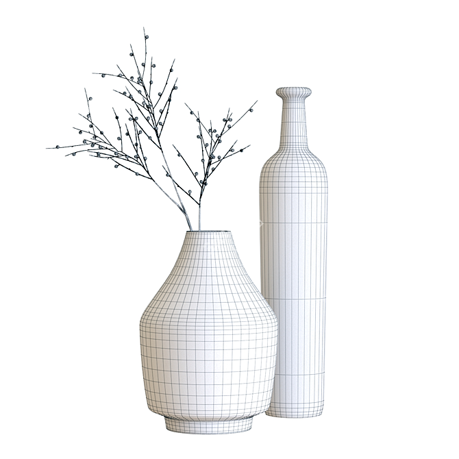 Modern Ceramic Vases: Euclid & Scoville 3D model image 2