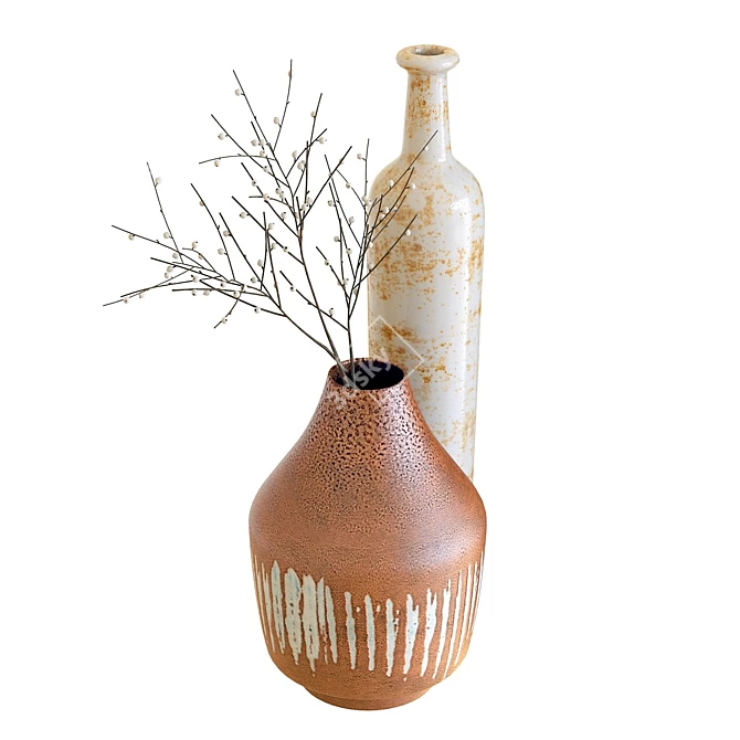 Modern Ceramic Vases: Euclid & Scoville 3D model image 3