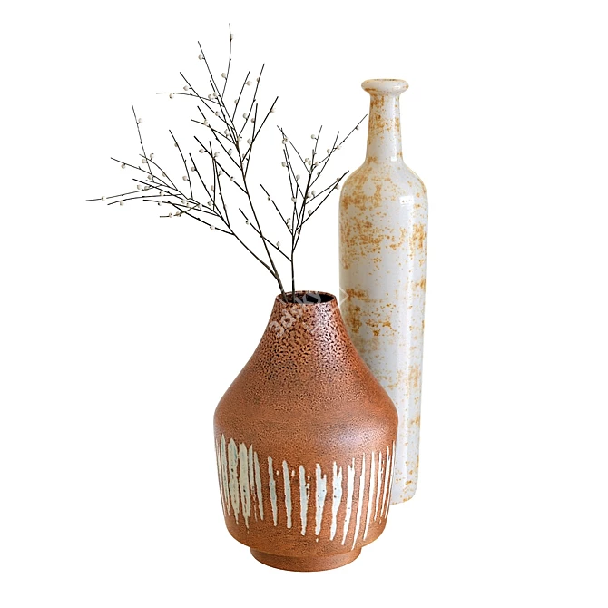 Modern Ceramic Vases: Euclid & Scoville 3D model image 5