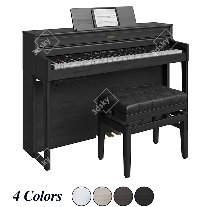 Roland HP 704: Premium Digital Piano 3D model image 1