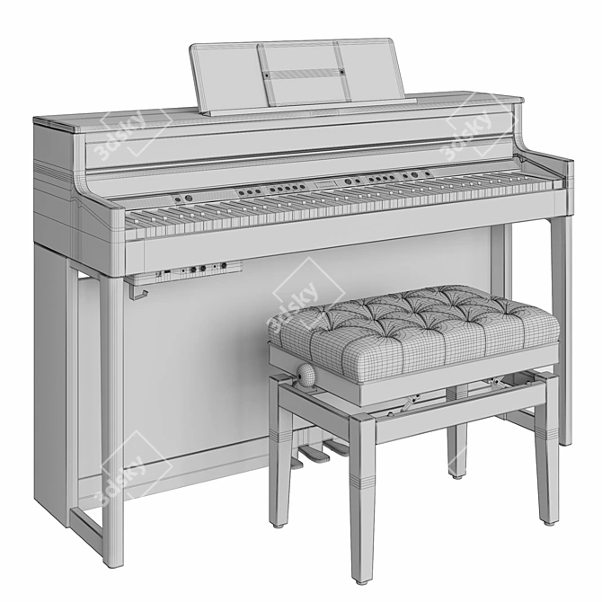 Roland HP 704: Premium Digital Piano 3D model image 5