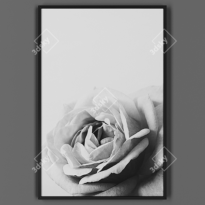 Black Framed Artwork 3D model image 1