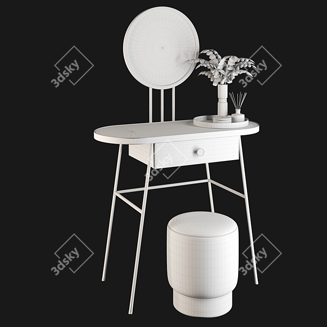 Elegant "For Miss" Dressing Table 3D model image 2