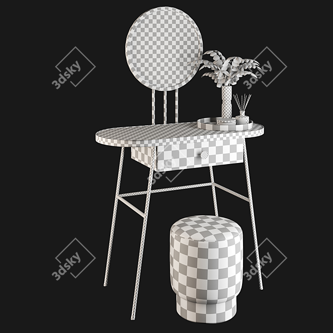 Elegant "For Miss" Dressing Table 3D model image 3
