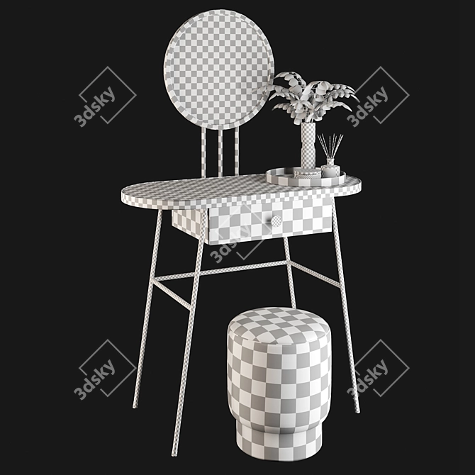 Elegant "For Miss" Dressing Table 3D model image 7