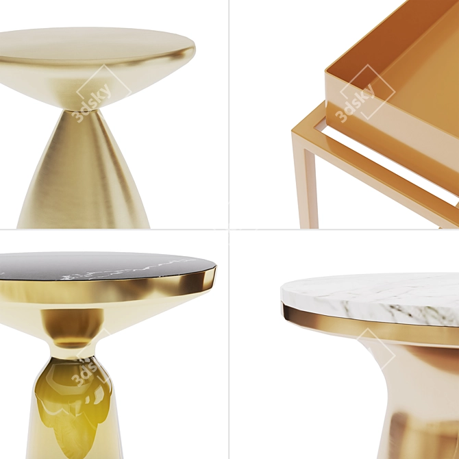 Multicolored Tray Tables Set - Vol.03 3D model image 3