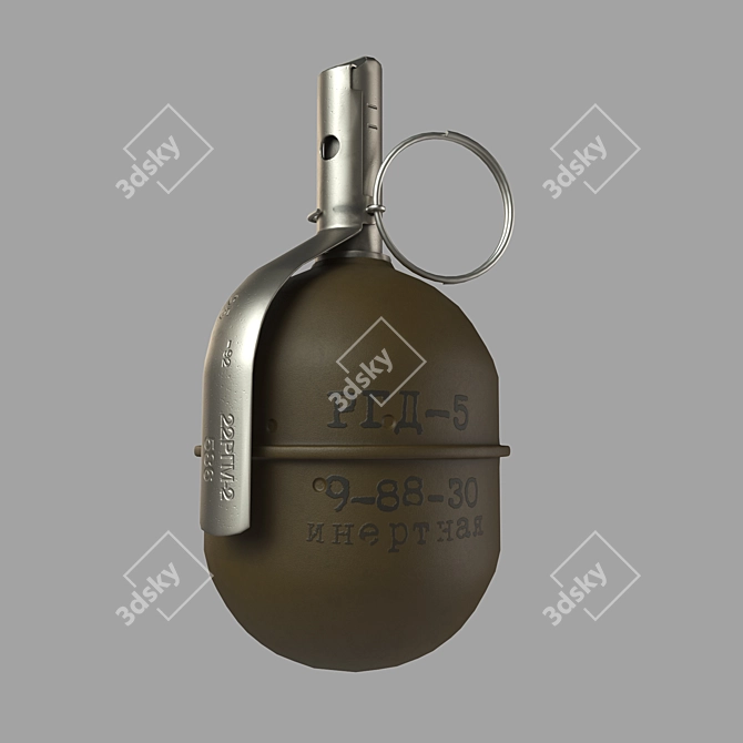 RGD-5 Grenade: Polys 2405, Verts 2494, UVW 2048x2048 3D model image 1