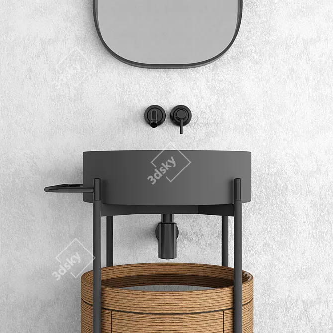 Sleek Mirrored Bathroom Cabinet | 009 3D model image 3