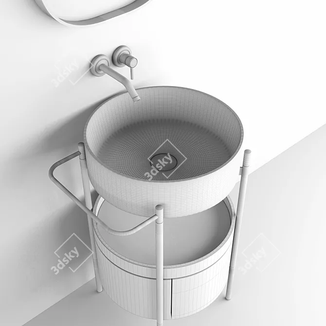 Sleek Mirrored Bathroom Cabinet | 009 3D model image 5