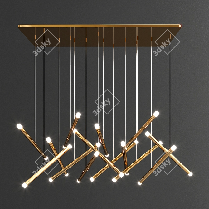 Sleek LED Chandeliers: Modern Minimalist Collection 3D model image 2