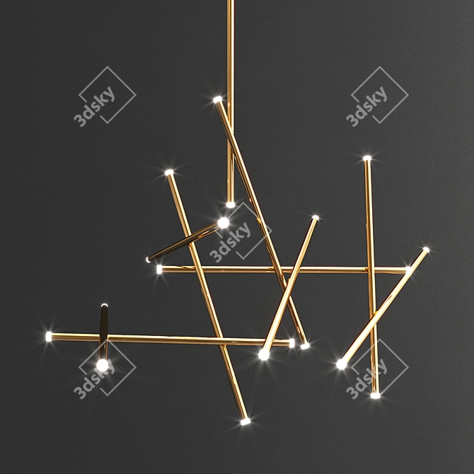 Sleek LED Chandeliers: Modern Minimalist Collection 3D model image 3