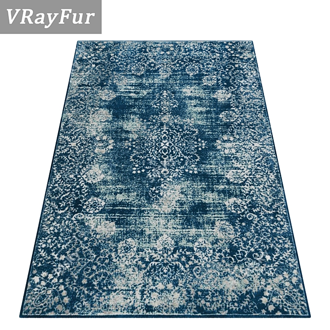 High-Quality Set of 3 Carpets 3D model image 2