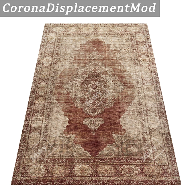 High-Quality Set of 3 Carpets 3D model image 4