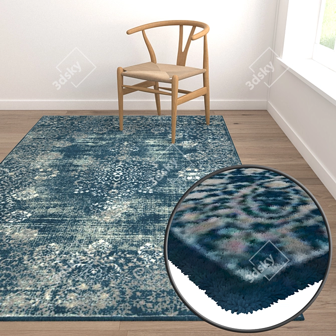 High-Quality Set of 3 Carpets 3D model image 5