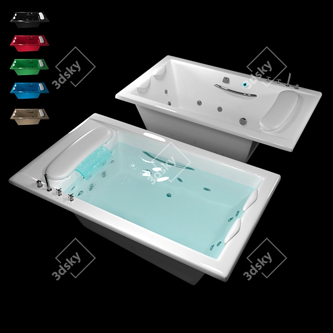 Luxury Hydrotherapy Bathtub 3D model image 1
