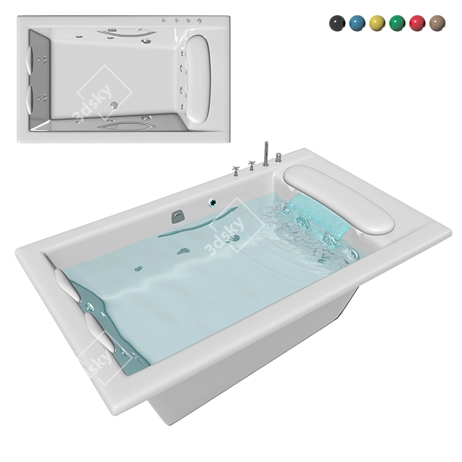 Luxury Hydrotherapy Bathtub 3D model image 9