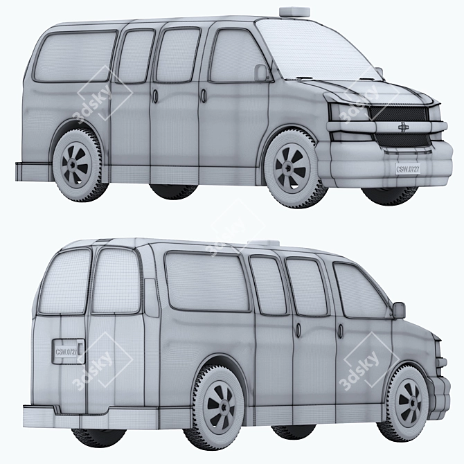 Chevrolet Van 3D Model: Realistic, Complete 3D model image 4