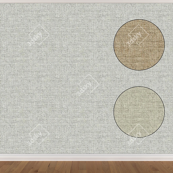 Seamless Wallpaper Set - 3 Color Options 3D model image 1