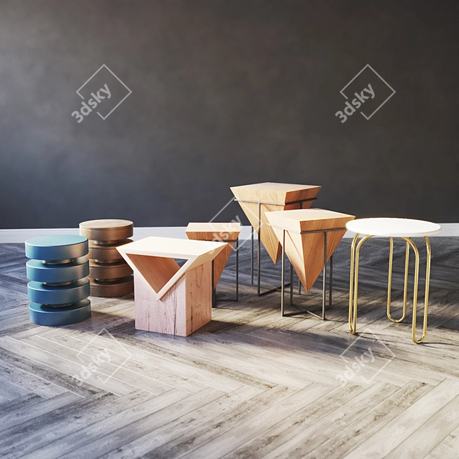 Modern Side Tables Set - Vol.04 3D model image 2