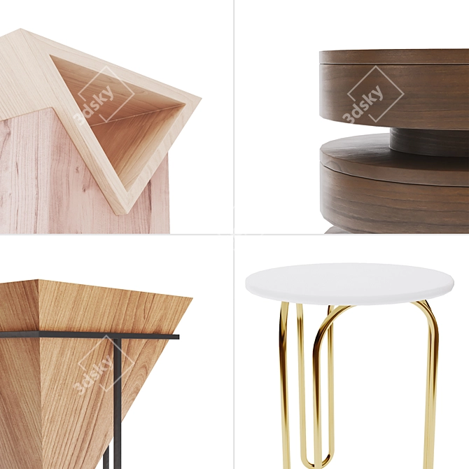 Modern Side Tables Set - Vol.04 3D model image 3